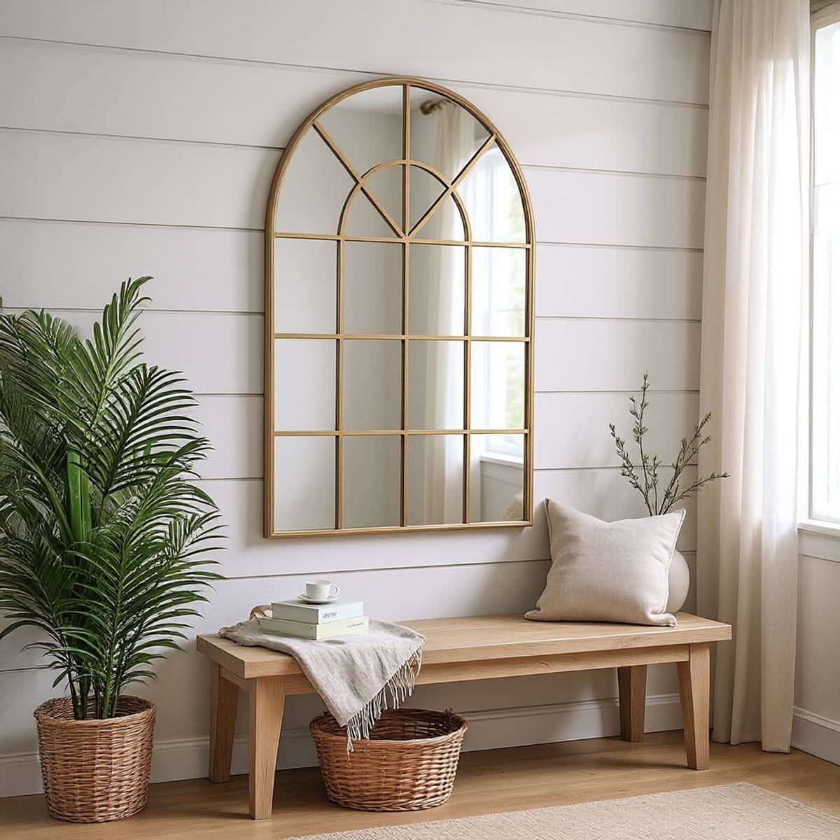 Classic Arch Pane  – Industrial Arched Window Mirror