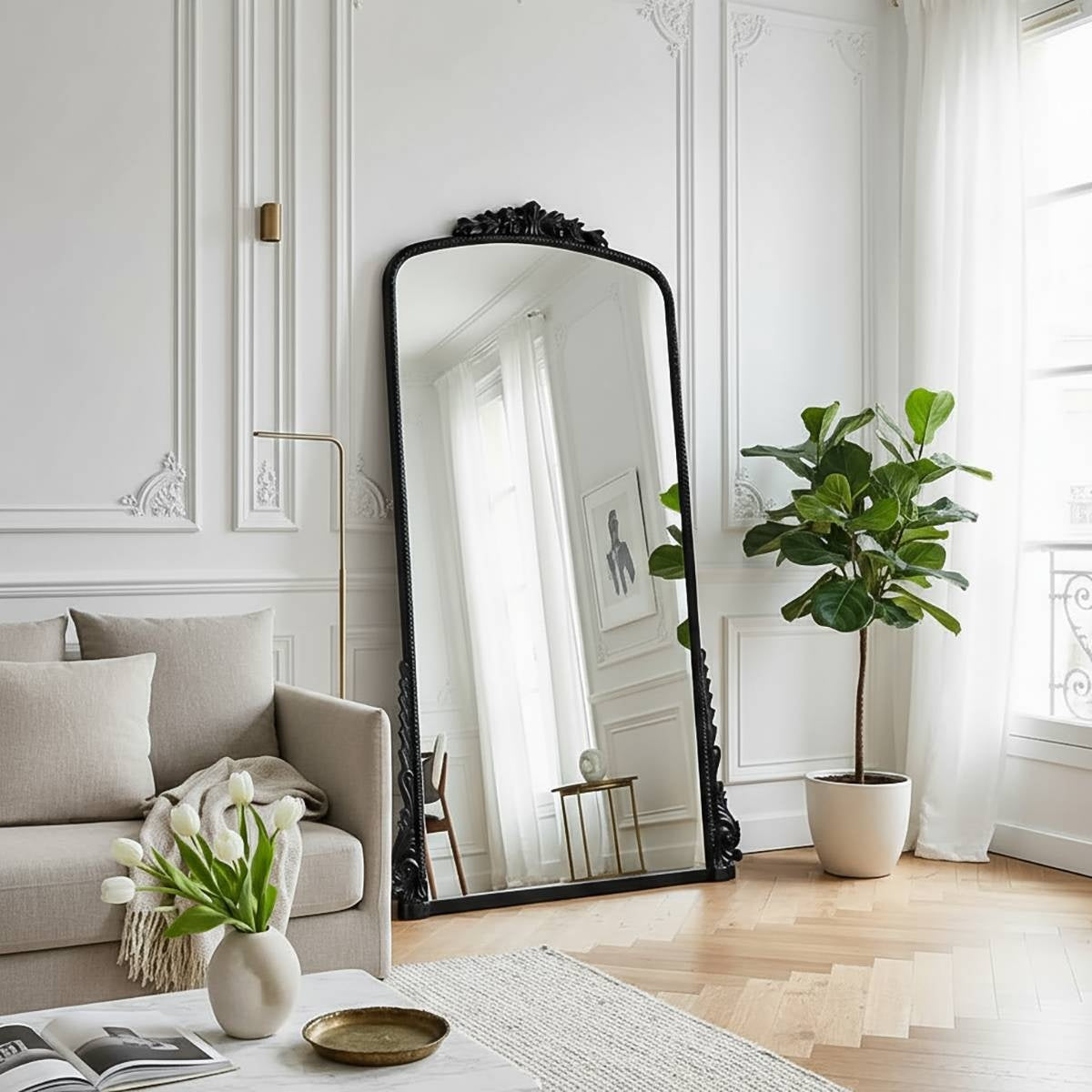 Eleanor Vintage - Ornate Full Length Wall Mirror
