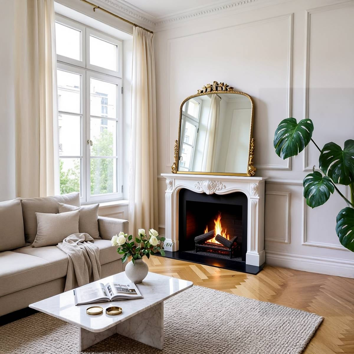 Eleanor Vintage - Ornate Full Length Wall Mirror