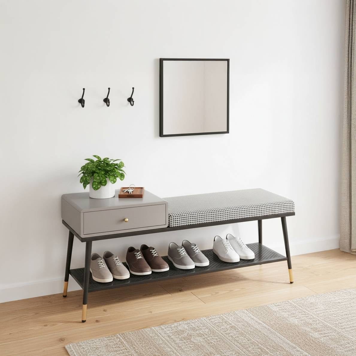 Freya Shoe Bench – Entryway Storage Bench