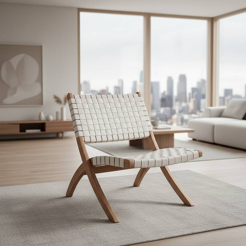 Hera Foldable Rattan Chair – Woven Lounge Accent Chair