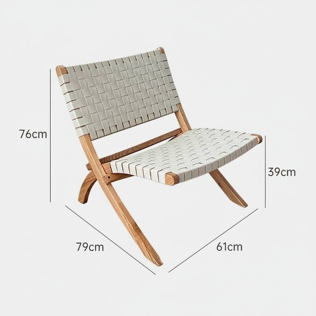 Hera Foldable Rattan Chair – Woven Lounge Accent Chair