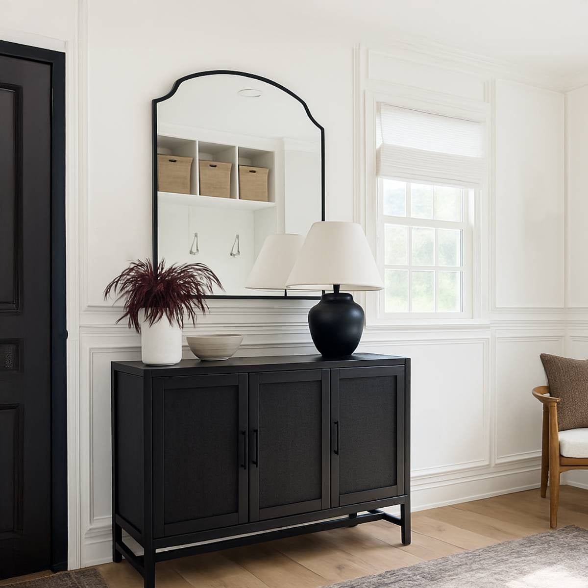 Noir Classique – Arched Statement Floor Mirror