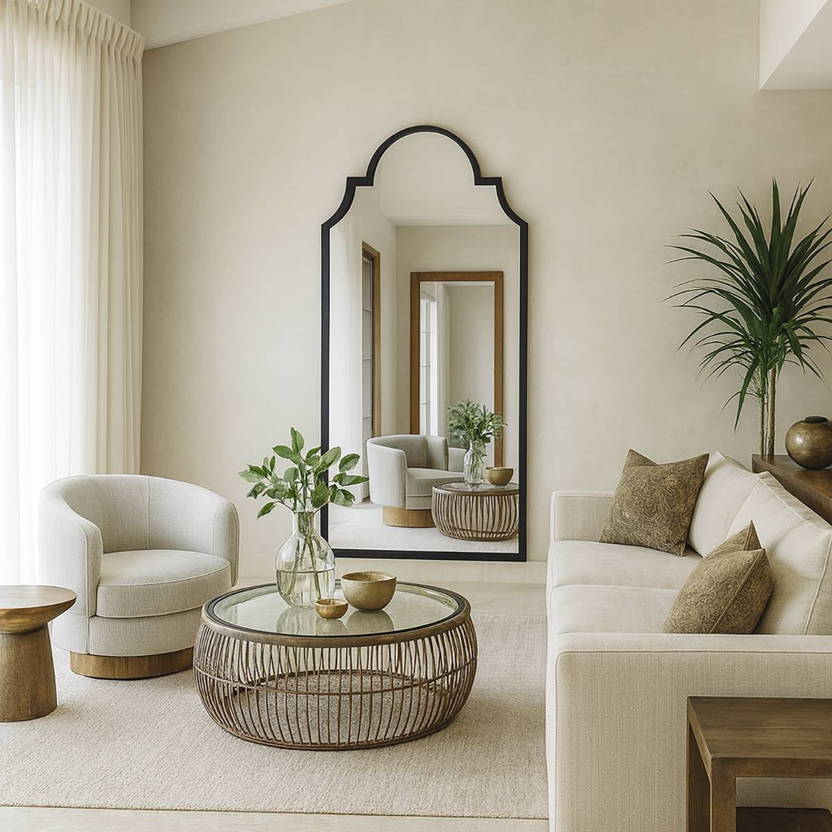 Noir Reflection – Full Length Arched Mirror