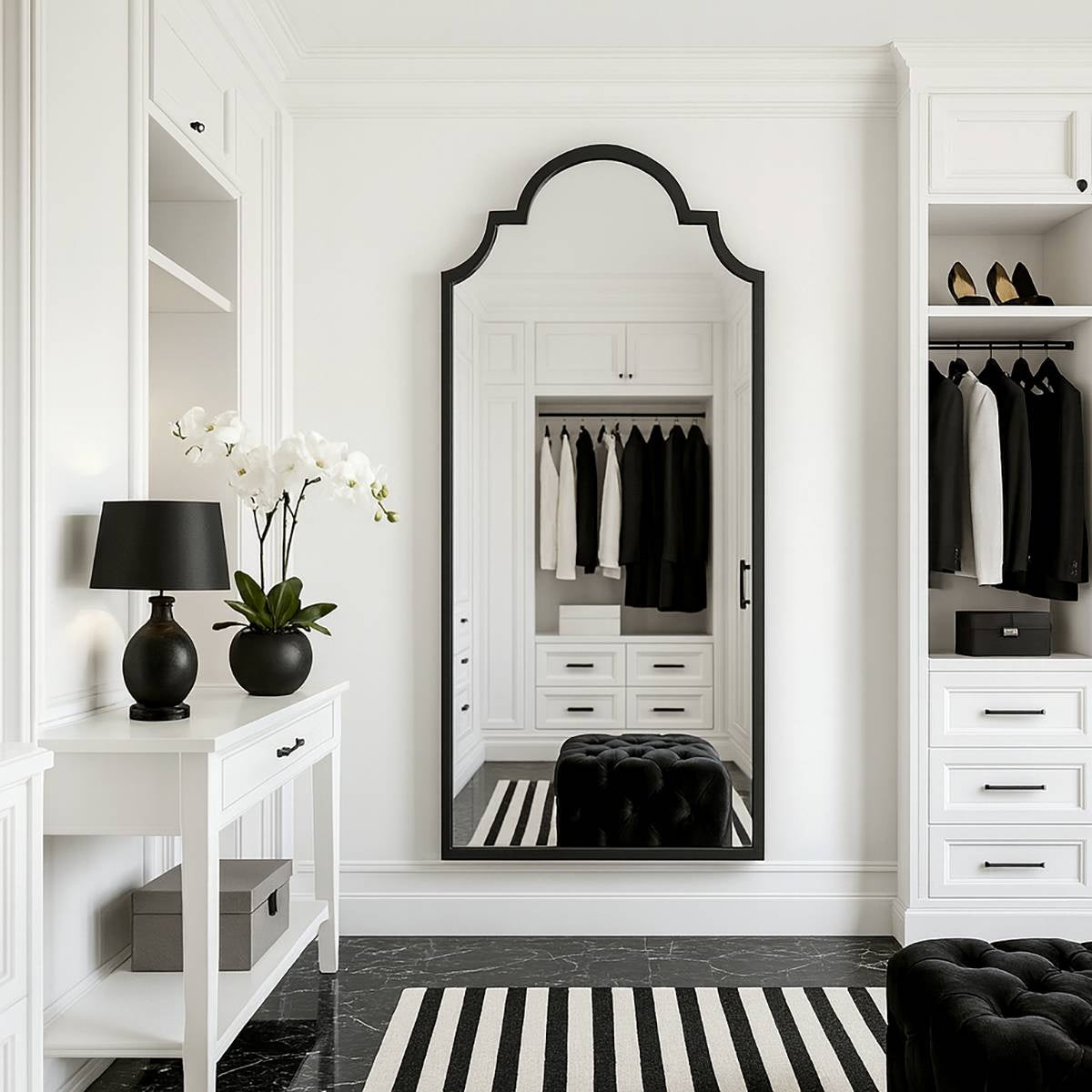 Noir Reflection – Full Length Arched Mirror