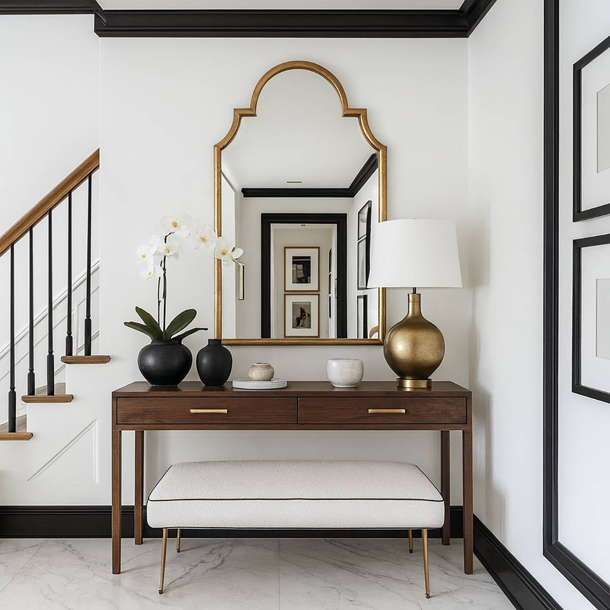 Noir Reflection – Full Length Arched Mirror