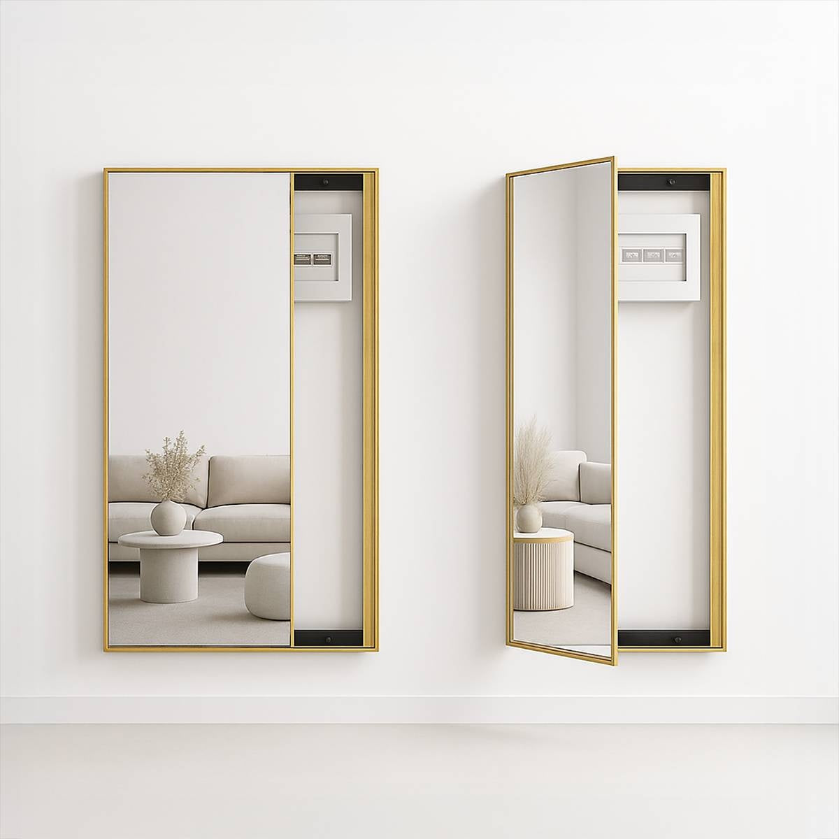 Novo Concealable – Modern Sliding Wall Mirror