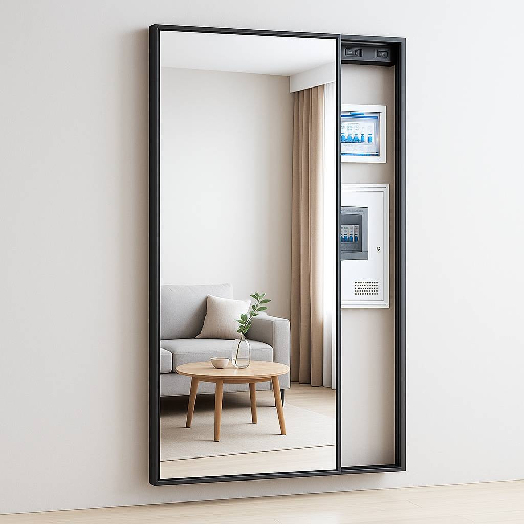 Novo Concealable – Modern Sliding Wall Mirror