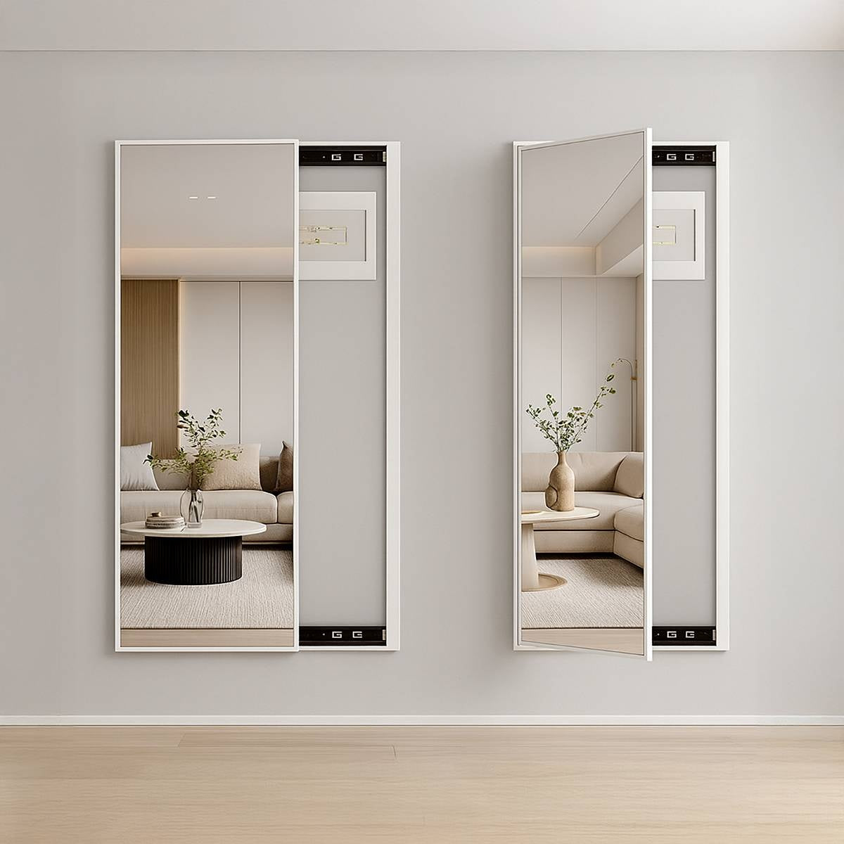 Novo Concealable – Modern Sliding Wall Mirror