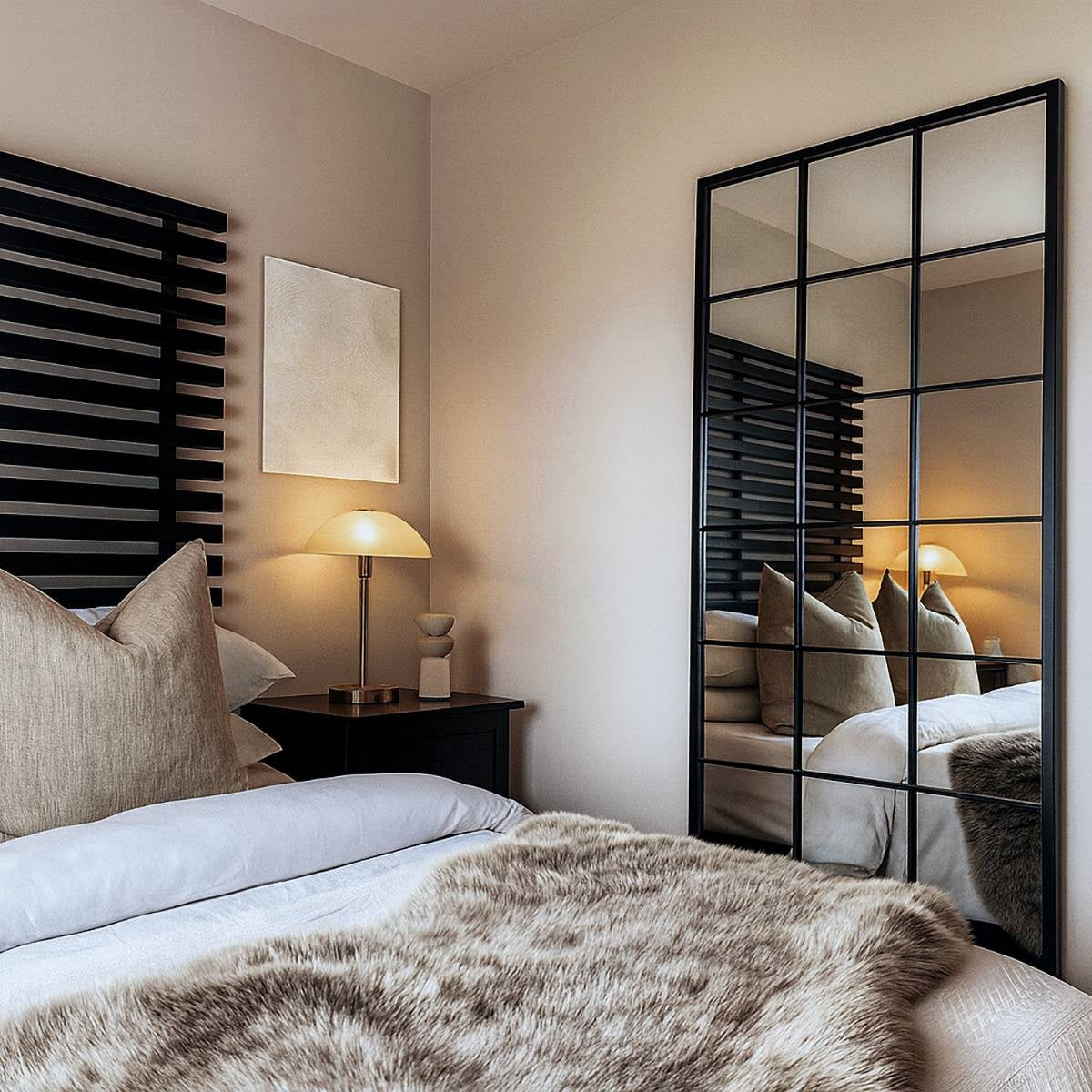 Urban Grid Rectangle  – Arched Floor Mirror