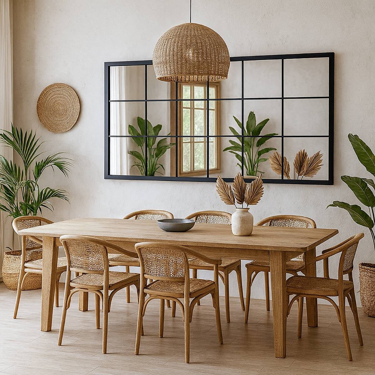 Urban Grid Rectangle Wall Mirror